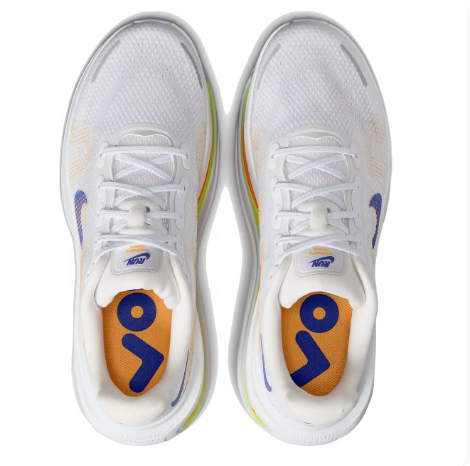 Nike Vomero Premium Running Shoes – White, Blue & Orange
