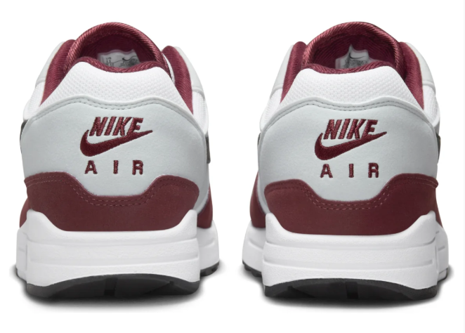 Nike Air Max 1 'Dark Team Red' Sneakers – White / Grey / Burgundy
