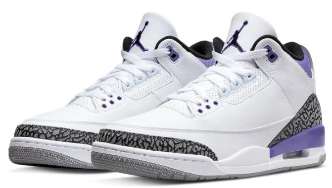 Air Jordan 3 Retro 'Dark Iris' – White & Purple | CT8532-105