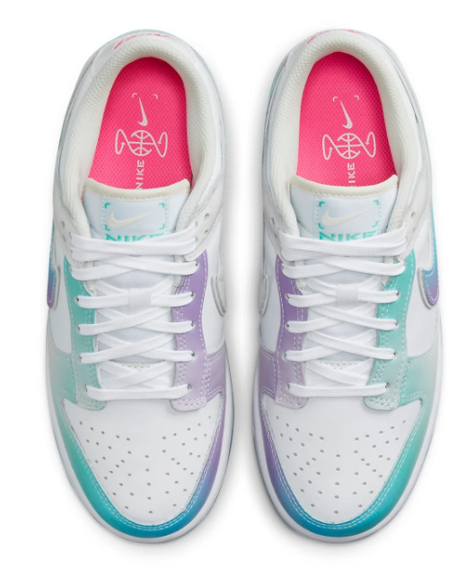Women’s Nike Dunk Low “Unlock Your Space” Sneakers - White / Gradient (FJ7743-194)