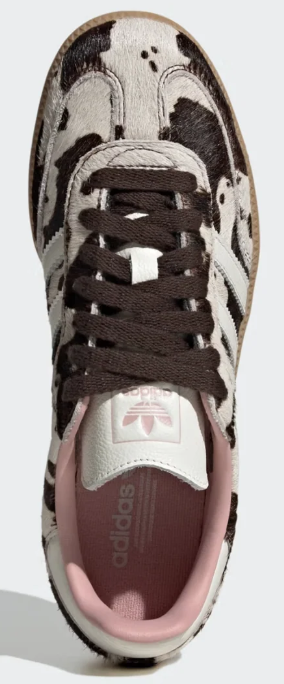 adidas Samba Women's Cow Print Sneakers Cream / Dark Brown / Pink