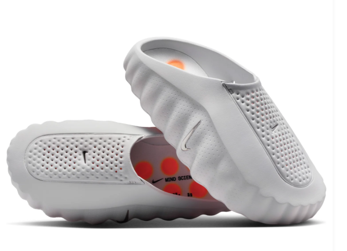 Nike Mind 001 Slip-On Mules – Light Smoke Grey / Chrome / Orange