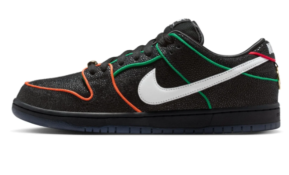 Nike SB Dunk Low Pro QS 'Black / White / Challenge Red'