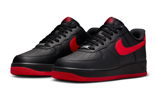 Nike Air Force 1 Low '07 'Bred' Men's Sneakers – Black / University Red