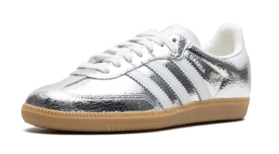 adidas Women's Samba OG Sneakers – Silver Metallic / Cloud White | JR0035