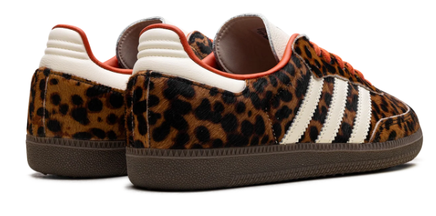 adidas Women's Samba OG 'Leopard' Sneakers – Cream / Orange | JI2734