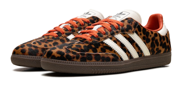 adidas Women's Samba OG 'Leopard' Sneakers – Cream / Orange | JI2734