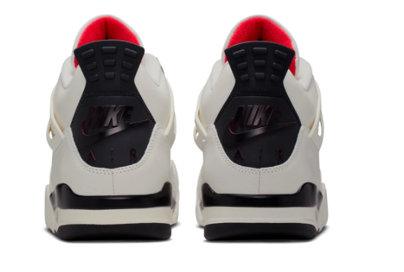 Air Jordan 4 Retro Men's Sneakers – White, Black & Red