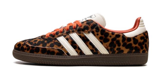 adidas Women's Samba OG 'Leopard' Sneakers – Cream / Orange | JI2734