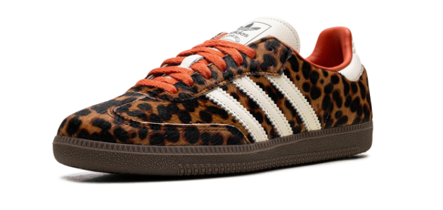 adidas Women's Samba OG 'Leopard' Sneakers – Cream / Orange | JI2734