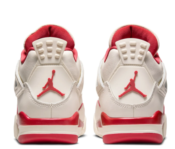 Air Jordan 4 Retro Women's Sneakers – Pale Ivory & Tough Red